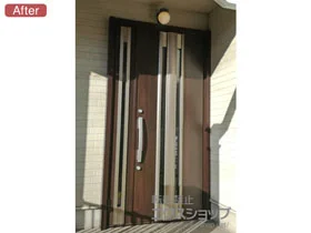 LIXIL リクシル(トステム)の玄関ドア リシェント玄関ドア3 断熱K4仕様 手動 親子仕様(ランマ無)R G77型 施工例
