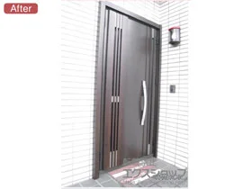 LIXIL リクシル(トステム)の玄関ドア リシェント玄関ドア3 断熱K4仕様 親子仕様(ランマ無)L M83型*カザスプラス仕様 施工例