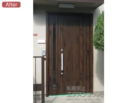 LIXIL リクシル(トステム)の玄関ドア リシェント玄関ドア3 断熱K4仕様 手動 親子仕様(ランマ無)R M17型 施工例