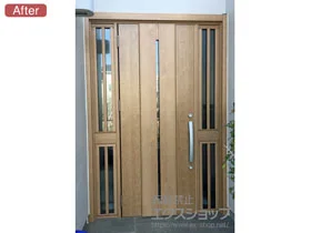 LIXIL リクシル(トステム)の玄関ドア リシェント玄関ドア3 断熱K4仕様 手動 両袖飾り仕様(ランマ無)L M12型 施工例