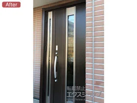 LIXIL リクシル(トステム)の玄関ドア リシェント玄関ドア3 断熱K4仕様 親子仕様(ランマ無)R M77型 施工例