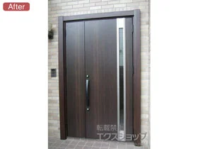 LIXIL リクシル(トステム)の玄関ドア リシェント玄関ドア3 断熱K4仕様 手動 親子仕様(ランマ無)R M78型 施工例