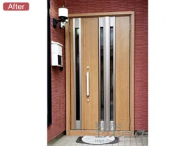 LIXIL リクシル(トステム)の玄関ドア リシェント玄関ドア3 断熱K4仕様 手動 親子仕様(ランマ無)R G77型 施工例