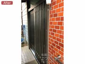 LIXIL リクシル(トステム)の玄関ドア リシェント玄関引戸 SG仕様 2枚建戸 ランマ付 55型(縦通し) 施工例