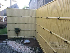 グローベンのフェンス・柵 シンプルユニット 建仁寺垣 　片面 施工例