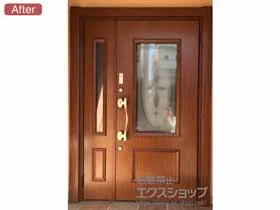 LIXIL リクシル(トステム)の玄関ドア リシェント玄関ドア3 断熱K4仕様 親子仕様(ランマ無)R C15型 ※タッチキー仕様（キー付きリモコン） 施工例