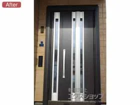 LIXIL リクシル(トステム)の玄関ドア リシェント玄関ドア3 断熱K2仕様 手動 親子仕様(ランマ無)R G77型 施工例