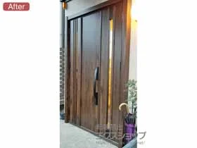 LIXIL リクシル(トステム)の玄関ドア リシェント玄関ドア3 断熱仕様ｋ2 タッチキー付 親子(ランマなし)L M83型BA 施工例