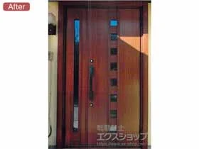 LIXIL リクシル(トステム)の玄関ドア リシェント玄関ドア3 断熱K2仕様 手動 親子仕様(ランマ無)R M28型 施工例