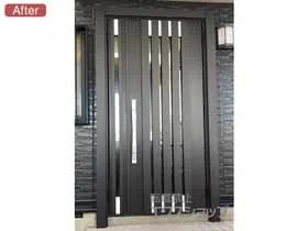 LIXIL リクシル(トステム)の玄関ドア リシェント玄関ドア3 断熱K4仕様 手動 親子仕様(ランマ無)R M27型 施工例