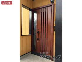 LIXIL リクシル(トステム)の玄関ドア リシェント玄関ドア3 断熱K2仕様 手動 片袖仕様(ランマ無)R M27型 施工例