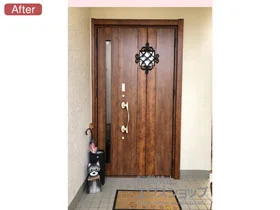 LIXIL リクシル(トステム)の玄関ドア リシェント玄関ドア3 断熱K4仕様 親子仕様(ランマ無)R D77型 施工例