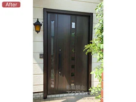 LIXIL リクシル(トステム)の玄関ドア リシェント玄関ドア3 断熱K4仕様 手動 親子仕様(ランマ無)R M28型 施工例