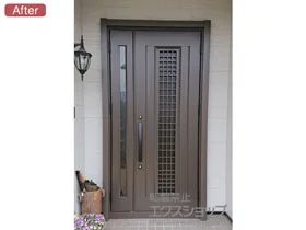 LIXIL リクシル(トステム)の玄関ドア リシェント玄関ドア3 アルミ仕様 手動 親子仕様(ランマ無)R C84N型 施工例