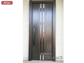 LIXIL リクシル(トステム)の玄関ドア リシェント玄関ドア3 断熱K4仕様 手動 片開き仕様(ランマ無)R M27型 *カザスプラス仕様 施工例