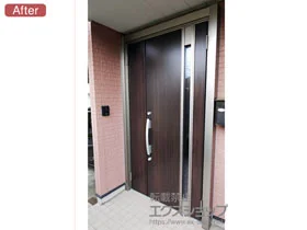 LIXIL リクシル(トステム)の玄関ドア リシェント玄関ドア3 断熱K2仕様 手動 親子仕様(ランマ無)R M78型 施工例