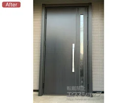 LIXIL リクシル(トステム)の玄関ドア リシェント玄関ドア3 断熱K4仕様 親子仕様(ランマ無)L M17型 施工例