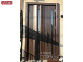 LIXIL リクシル(トステム)の玄関ドア リシェント玄関ドア3 断熱K4仕様 親子仕様(ランマ無)L G12型 *手動仕様 施工例