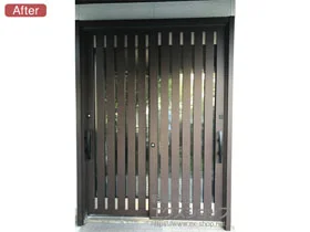 LIXIL リクシル(トステム)の玄関ドア リシェント玄関引戸 SG仕様 2枚建戸 ランマ無 15型(縦通し) 施工例