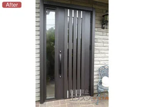LIXIL リクシル(トステム)の玄関ドア リシェント玄関ドア3 断熱K4仕様 手動 片袖仕様(ランマ無)R M27型 施工例
