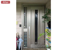 LIXIL リクシル(トステム)の玄関ドア リシェント玄関ドア3 アルミ仕様 手動 片袖飾り仕様(ランマ無)R C12N型 施工例