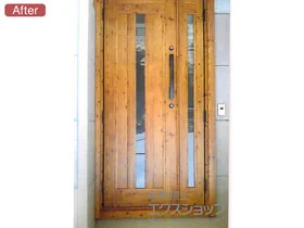 LIXIL リクシル(トステム)の玄関ドア リシェント玄関ドア3 アルミ仕様 手動 親子仕様(ランマ無)R C12N型 施工例