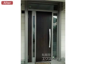 LIXIL リクシル(トステム)の玄関ドア リシェント玄関ドア3 断熱K4仕様 片袖仕様(ランマ付)L M78型 ※カザスプラス仕様 施工例
