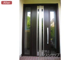 LIXIL リクシル(トステム)の玄関ドア リシェント玄関ドア3 断熱K4仕様 手動 両袖仕様(ランマ無)L G77型 施工例