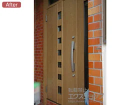LIXIL リクシル(トステム)の玄関ドア リシェント玄関ドア3 断熱K4仕様 手動 親子仕様(ランマ付)L M28型 施工例