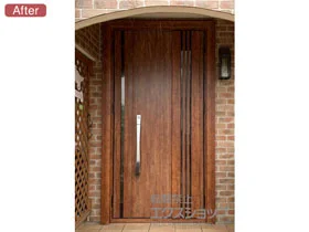 LIXIL リクシル(トステム)の玄関ドア リシェント玄関ドア3 断熱K4仕様 親子仕様(ランマ無)R M83型 ※手動仕様 施工例