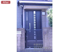 LIXIL リクシル(トステム)の玄関ドア リシェント玄関ドア3 断熱K4仕様 手動 片袖飾り仕様(ランマ無)R G82型 施工例
