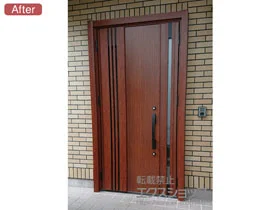 LIXIL リクシル(トステム)の玄関ドア リシェント玄関ドア3 断熱K4仕様 手動 親子仕様(ランマ無)L M83型 施工例