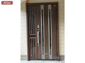 LIXIL リクシル(トステム)の玄関ドア リシェント玄関ドア3 断熱K4仕様 片袖飾り仕様(ランマ無)R M24型 ※カザスプラス仕様 施工例