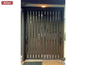 LIXIL リクシル(トステム)の玄関ドア リシェント玄関引戸 PG仕様 手動 2枚建戸 ランマ無 15型(縦通し) ※カザスプラス仕様 施工例