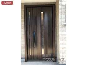LIXIL リクシル(トステム)の玄関ドア リシェント玄関ドア3 断熱K4仕様 親子仕様(ランマ無)R G12型 ※カザスプラス仕様 施工例