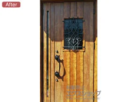 LIXIL リクシル(トステム)の玄関ドア リシェント玄関ドア3 断熱K4仕様 手動 親子仕様(ランマ無)R D41型 施工例