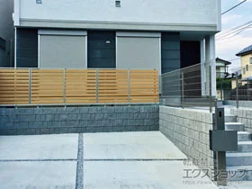 三協アルミのフェンス・柵 ユメッシュHR型 フリー支柱タイプ 施工例