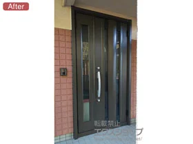 LIXIL リクシル(トステム)の玄関ドア リシェント玄関ドア3 アルミ仕様 手動 親子仕様(ランマ無)R C14N型 施工例