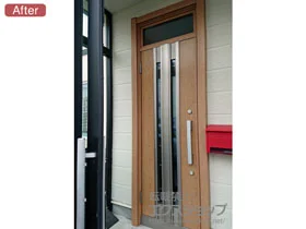LIXIL リクシル(トステム)の玄関ドア リシェント玄関ドア3 断熱K2仕様 手動 片開き仕様(ランマ付)L G77型 施工例