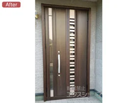 LIXIL リクシル(トステム)の玄関ドア リシェント玄関ドア3 断熱K4仕様 手動 親子様(ランマ無)R G82型 施工例