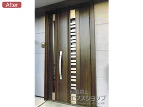 LIXIL リクシル(トステム)の玄関ドア リシェント玄関ドア3 断熱K4仕様 親子仕様(ランマ無)R G82型 ※カザスプラス仕様 施工例