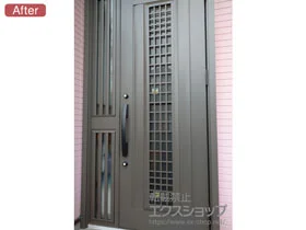 LIXIL リクシル(トステム)の玄関ドア リシェント玄関ドア3 アルミ仕様 手動 片袖飾り仕様(ランマ無)R C84N型 施工例