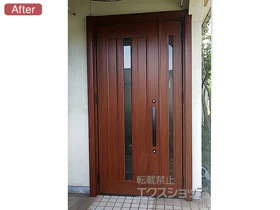 LIXIL リクシル(トステム)の玄関ドア リシェント玄関ドア3 アルミ仕様 手動 親子仕様(ランマ無)L C12N型 施工例