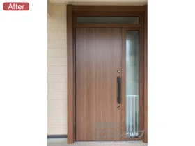 LIXIL リクシル(トステム)の玄関ドア リシェント玄関ドア3 断熱K4仕様 手動 片袖仕様(ランマ付)L M17型 施工例