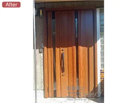 LIXIL リクシル(トステム)の玄関ドア リシェント玄関ドア3 断熱K4仕様 手動 親子仕様(ランマ無)R G13型 施工例