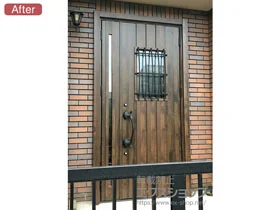 LIXIL(リクシル)の玄関ドア リシェント玄関ドア3 断熱K4仕様 手動 親子仕様(ランマ無)R D44型 施工例
