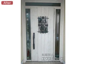 LIXIL リクシル(トステム)の玄関ドア リシェント玄関ドア3 断熱K4仕様 両袖仕様(ランマ付)R D41型 ※カザスプラス仕様 施工例