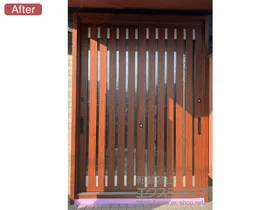 LIXIL リクシル(トステム)の玄関ドア リシェント玄関引戸 PG仕様 2枚建戸 ランマ無 15型(縦通し) 施工例