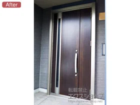 LIXIL リクシル(トステム)の玄関ドア リシェント玄関ドア3 断熱K2仕様 手動 親子仕様(ランマ無)L M78型 施工例