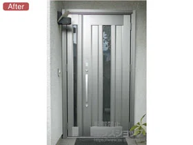 LIXIL リクシル(トステム)の玄関ドア リシェント玄関ドア3 アルミ仕様 親子仕様(ランマ無)R C12N型 ※カザスプラス仕様 施工例
